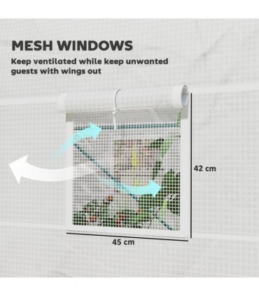 Outsunny Polytunnel Greenhouse Outdoor Grow House Roll Up Door Windows 2x2.5m
