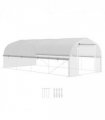 Outsunny Polytunnel Greenhouse W/ Roll-up Sidewalls, Mesh Door, 6 x 3 x 2m