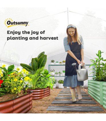Outsunny Polytunnel Greenhouse W/ Roll-up Sidewalls, Mesh Door, 6 x 3 x 2m