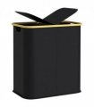 HOMCOM 80L Collapsible Laundry Hamper, Washing Basket for Bathroom, Black