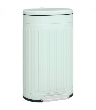 HOMCOM 30L Pedal Bin, Metal Kitchen Bin with Soft-close Lid, Light Green