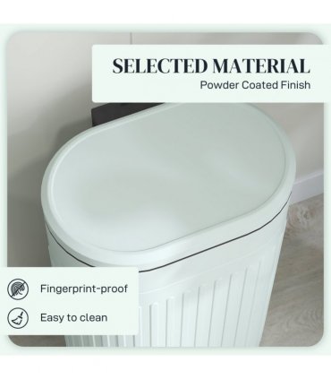 HOMCOM 30L Pedal Bin, Metal Kitchen Bin with Soft-close Lid, Light Green