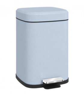 HOMCOM 12L Kitchen Pedal Bin, Metal Rubbish Bin with Soft-close Lid, Light Blue