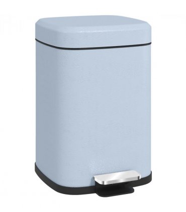 HOMCOM 12L Kitchen Pedal Bin, Metal Rubbish Bin with Soft-close Lid, Light Blue