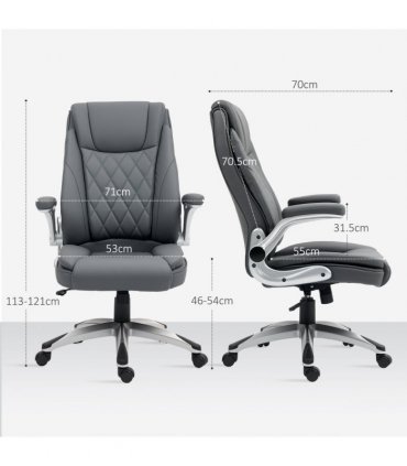 Vinsetto High Back Executive Office Chair Home Swivel Dark Grey