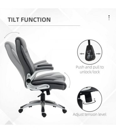 Vinsetto High Back Executive Office Chair Home Swivel Dark Grey