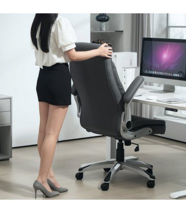 Vinsetto High Back Executive Office Chair Home Swivel Dark Grey