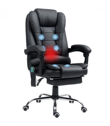 Vinsetto Ergonomic Heated 6 Points Vibration Massage Office Chair Black