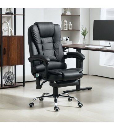 Vinsetto Ergonomic Heated 6 Points Vibration Massage Office Chair Black