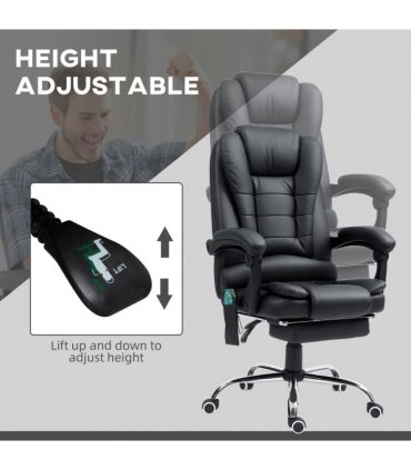 Vinsetto Ergonomic Heated 6 Points Vibration Massage Office Chair Black