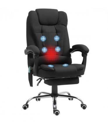 Vinsetto Ergonomic Heated 6 Points Vibration Massage Office Chair Black