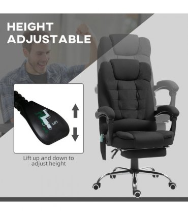Vinsetto Ergonomic Heated 6 Points Vibration Massage Office Chair Black