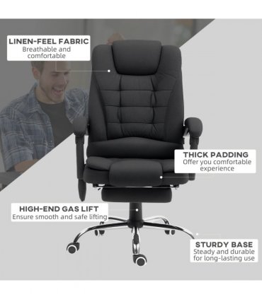 Vinsetto Ergonomic Heated 6 Points Vibration Massage Office Chair Black