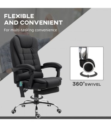 Vinsetto Ergonomic Heated 6 Points Vibration Massage Office Chair Black