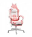 HOMCOM Gaming Chair with Footrest, Reclining Computer Chair, Pink