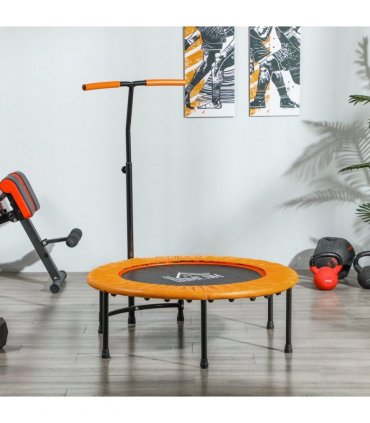 HOMCOM 40'' Mini Trampoline Adult Rebounder Jumper w/ Handle Fitness Orange