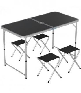 Outsunny Camping Table and Chairs Outdoor Indoor Use for BBQ Picnic Garden