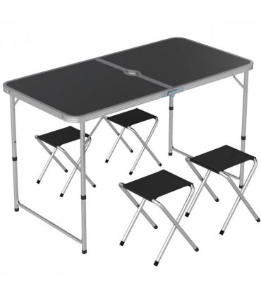 Outsunny Camping Table and Chairs Outdoor Indoor Use for BBQ Picnic Garden