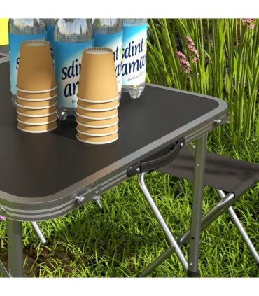 Outsunny Camping Table and Chairs Outdoor Indoor Use for BBQ Picnic Garden