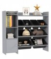 AIYAPLAY Toy Storage Unit with 8 Removable Bins, Storage Shelves, Cabinet