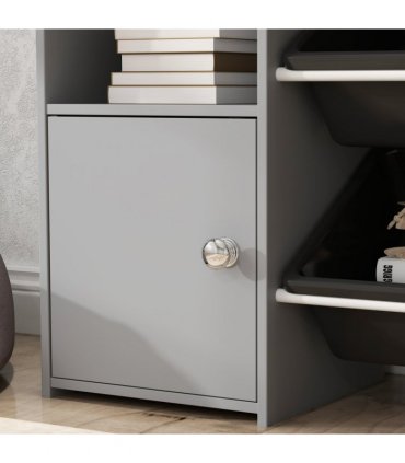 AIYAPLAY Toy Storage Unit with 8 Removable Bins, Storage Shelves, Cabinet