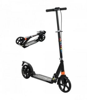 AIYAPLAY Kids Scooter, Foldable Kick Scooter w/ Adjustable Handlebar, Black