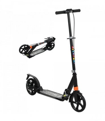AIYAPLAY Kids Scooter, Foldable Kick Scooter w/ Adjustable Handlebar, Black