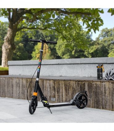 AIYAPLAY Kids Scooter, Foldable Kick Scooter w/ Adjustable Handlebar, Black