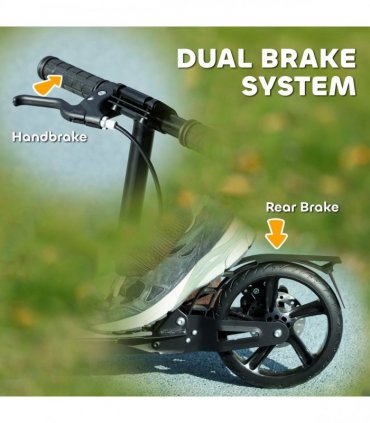 AIYAPLAY Kids Scooter, Foldable Kick Scooter w/ Adjustable Handlebar, Black