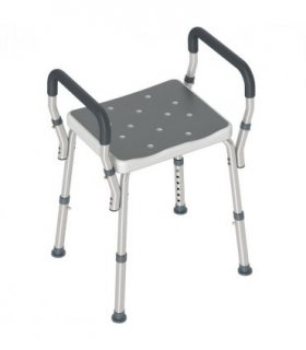 HOMCOM Rust-Free Aluminium Bath Chair with Adjustable Height, Grey