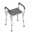 HOMCOM Rust-Free Aluminium Bath Chair with Adjustable Height, Grey