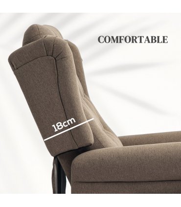 HOMCOM Power Lift Recliner Armchair with Wingback, Button Tufted, Brown