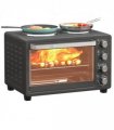 HOMCOM 28L Countertop Toaster Oven with 2 Hot Plates, Grill, Roast, Bake