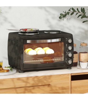 HOMCOM 36L Countertop Toaster Oven with 2 Hot Plates, Grill, Roast, Bake
