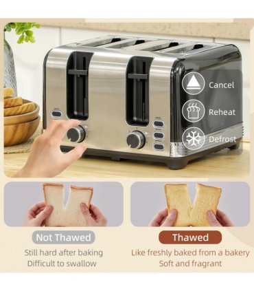 HOMCOM 1.7L 3000W Fast Boil Electric Kettle and 4 Slice Toaster Set, Black
