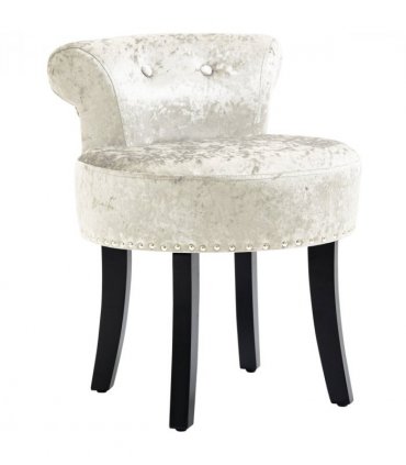 HOMCOM Dressing Table Stool Vanity Seat w/ Rubber Wood Legs Bedroom - Beige