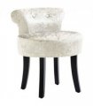 HOMCOM Dressing Table Stool Vanity Seat w/ Rubber Wood Legs Bedroom - Beige