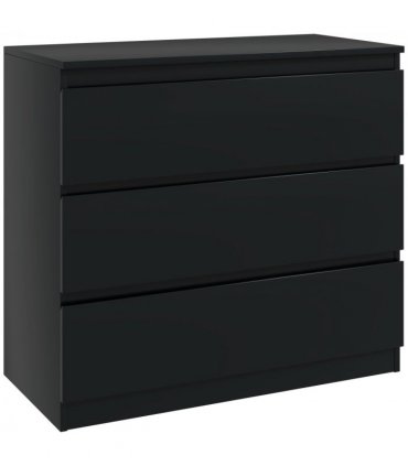 HOMCOM Chest of Drawers, 3 Drawer Storage Cabinet Unit for Bedroom, Black