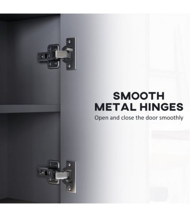HOMCOM Bathroom Cabinet Wall Mounted Mirror Storage with Shelves Grey
