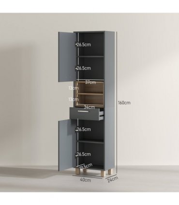 HOMCOM Bathroom Storage Unit with Open Shelves and Drawer