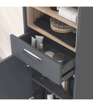 HOMCOM Bathroom Storage Unit with Open Shelves and Drawer