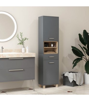 HOMCOM Bathroom Storage Unit with Open Shelves and Drawer