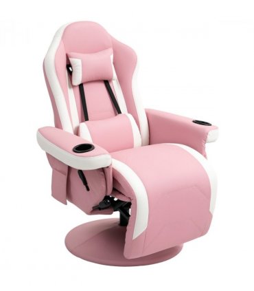 HOMCOM Manual Recliner Armchair PU Sofa Chair w/ Footrest & 135° Reclining