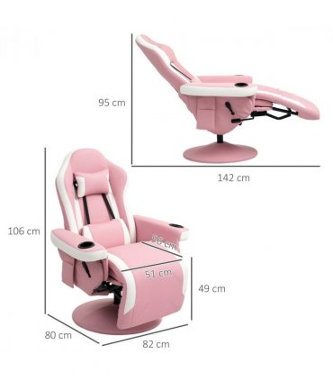HOMCOM Manual Recliner Armchair PU Sofa Chair w/ Footrest & 135° Reclining