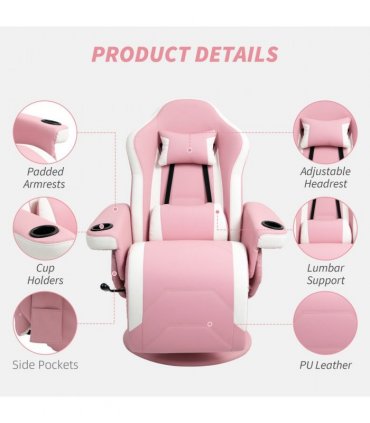 HOMCOM Manual Recliner Armchair PU Sofa Chair w/ Footrest & 135° Reclining