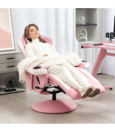 HOMCOM Manual Recliner Armchair PU Sofa Chair w/ Footrest & 135° Reclining