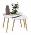 HOMCOM Side Table Set of 2, Modern End Coffee Bedside Tables Grey Natural