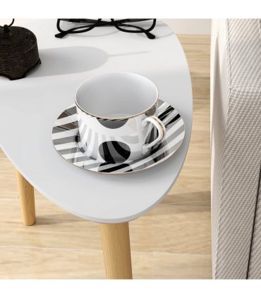 HOMCOM Side Table Set of 2, Modern End Coffee Bedside Tables Grey Natural