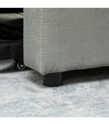 HOMCOM 2 Seater Sofa Bed Convertible Bed Settee with Cushions, Pockets, Grey