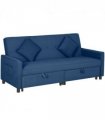 HOMCOM Reversible L-Shaped Sectional Sofa Bed with Cushions, Blue